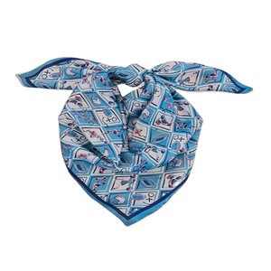 Pañuelo cuadrado de algodón con estampado de doble cara personalizable, Elegante, ligero, hecho a mano con acentos de gasa de seda, nuevo producto - Product Image 1