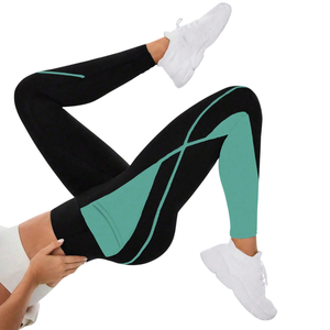 Womens High Waist Color Block Yoga <b>Leggings</b> with Side Pocket Stretch Fitness Running Gym Ankle Length Workout Pants - Product Image 6