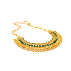 Collier chaîne à maillons religieux en or plaqué 24 carats avec diamants pour mariage, luxe - Product Image 2