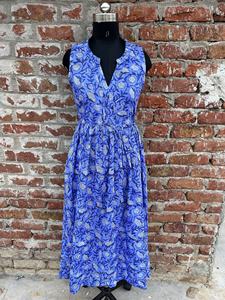 Bloc à la main imprimé indien coton robe Vintage Floral longue robe avec broderie et gland été parole longueur indien tuniques - Product Image 5