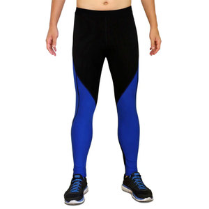 Pantalones de Pesca para Hombre, de Secado Rápido, con Bloques de Color Negro y Azul, Sin Costuras, UPF 50, Leggings de Spandex y Poliéster - Product Image 1