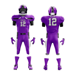 Ensemble uniforme de football américain Vengeance Purple pour hommes adultes, impression par sublimation personnalisée, jersey respirant en polyester, pantalon, casque, gants - Product Image 2