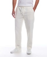 Pantalon de jogging pour homme en coton blanc, poids moyen, avec logo frontal, taille élastique, cordon de serrage, poches, coupe classique, couleur unie, hiver