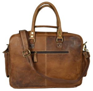 Bandolera de cuero auténtico para oficina, bolso para ordenador portátil de gran capacidad para viaje - Product Image 3