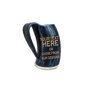 Jarra Vikinga de Cuerno de Búfalo Genuino de Alta Calidad, Taza de Cerveza Estilo Bohemio con Asa, Ecológica y Personalizable - Product Image 4