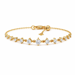 925 Sterling Silver Gold Plated Moissanite Tennis <b>Bracelet</b> Adjustable <b>Slider</b> Clasp Round Cut Diamond <b>Bracelet</b> Women Fine Jewelry - Product Image 1