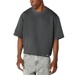 Camiseta Oversize Personalizada para Hombre, Color Gris Carbón, Algodón Grueso, Corte Cuadrado, Hombros Caídos, Premium, Lisa, Estilo Urbano - Product Image 1