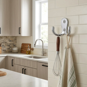 SS202 Stainless Steel <b>Mirror</b> Polish Double Robe Hook Wall Mount Heavy Duty Rustproof Modern Bathroom Kitchen Storage Hanger - Product Image 4