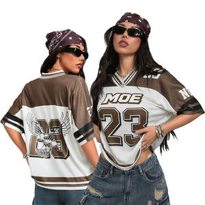 Diseña Tu Propio Jersey Deportivo Informal Y2K de Malla de Poliéster Ligero con Cuello en V, Jersey de Camuflaje con Pedrería, Jersey Corto, Jersey de Fútbol Americano - Product Image 4