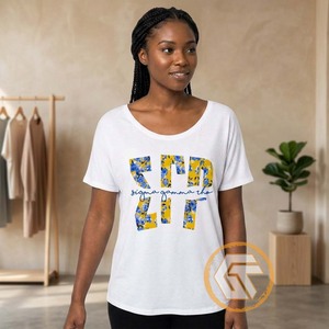 T-shirt décontracté pour femmes de la sororité Sigma Gamma Rho, en jersey de coton, été, haute qualité, respirant, séchage rapide, anti-plis, manches courtes - Product Image 4