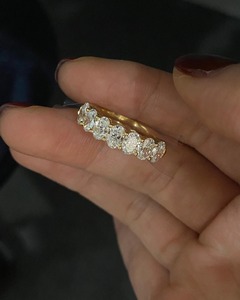 แหวนเพชรทรงกลมทองคำ 14k แบบคลาสสิก แหวนหมั้นแบบคลาสสิก ประดับด้วยเพชรเลี้ยงในห้องปฏิบัติการ - Product Image 1