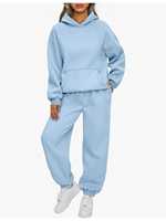 Ensembles de survêtements streetwear oversize pour femmes, mode hiver, confortables et respirants, en polyester/coton écologique, à capuche