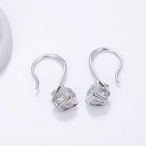 Boucles d'oreilles pendantes rondes en cristal, serti griffe, style classique, pour femme, usage quotidien - Product Image 2