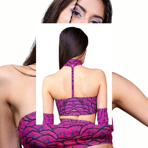 Body de mujer morado estampado con diseño hueco y almohadillas en el pecho, faja moldeadora de control firme - Product Image 6