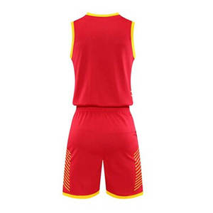Conjunto de Uniforme de Baloncesto Rojo para Hombre, Color Sólido, Secado Rápido, Ropa Deportiva Tejida, Kit de Entrenamiento de Verano - Product Image 2
