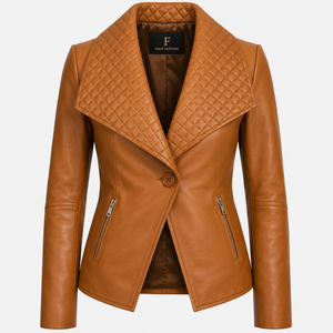 Veste de motard en cuir de mouton teinté brun sable Furat Leathers, noir matelassé, écologique, séchage rapide, broderie 3D, respirante, amovible - Product Image 1