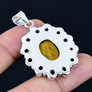 Pendentif fleur en pierre précieuse naturelle, collier floral, bijoux plaqués argent 925, bijoux faits à la main - Product Image 3