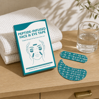 Patchs oculaires en coton infusés de peptides, de niacinamide et de caféine, anti-rides et anti-poches, vente en gros