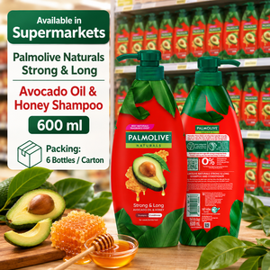 Champú Palmolive Naturals Fuerte y Duradero con Aceite de Aguacate y Miel 600ml |   2 en 1 para Cabello Débil - Product Image 6