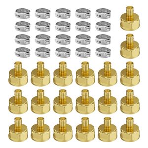 Set di 20 raccordi per tubi in ottone da 1/2 pollice, tipo morsetto, con filettatura interna NPT da 1/2, connettore per aria resistente, set di morsetti per tubi - Product Image 1