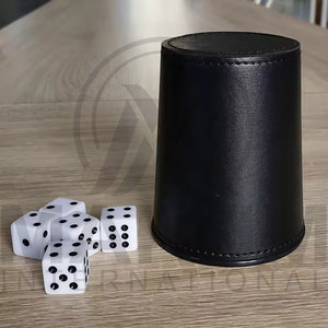 Handmade Durable Eco-Friendly Leather Classic Sport <b>Dice</b> Shaker with Personalized Game Cup for Party & Bar Use - Product Image 4