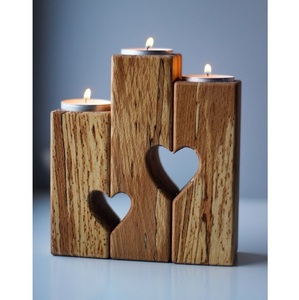 Juego de Portavelas de Madera en Forma de Corazón para Decoración del Hogar, Regalo Hecho a Mano para el Día de San Valentín, para el amor. - Product Image 3
