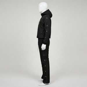 Verified Supplier Pakistan Cotton Hooded Jogging Suits <b>Windbreaker</b> Tracksuits Set <b>Black</b> Solid Heavyweight Custom Logo Casual - Product Image 4