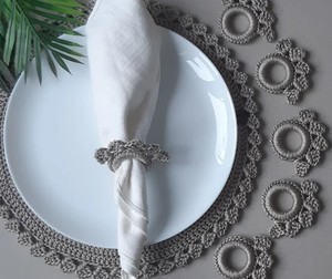 Ronds de serviettes au crochet, décoration de table pour la maison - Product Image 2