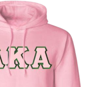 Sudadera con Capucha AKA con Letras Griegas, Sudadera de Felpa Premium, Ropa Personalizada para Hermandades, Sudadera Informal con Capucha para Mujer, Rosa Verde - Product Image 3