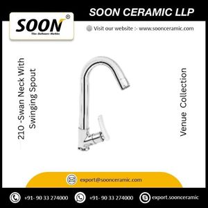 Basin Faucet 210 Swan Neck With <b>Swinging</b> Spout Stainless Steel Polished Sustainable Modern Design Wall-Mounted <b>Single</b> Handle - Product Image 4
