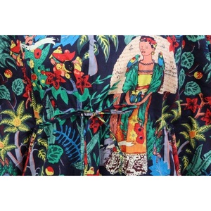 Caftán de Mujer con Estampado Floral, Manga Corta, Largo Completo, Ropa Casual de Verano, Lavable a Máquina, 100% Algodón - Product Image 4