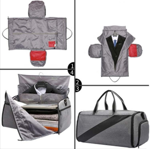 Canvas <b>Overnight</b> Compartment Travel Weekender for Men and Women Genuine <b>Leather</b> Canvas Carry on With Shoes Garments Duffel <b>Bags</b> - Product Image 2