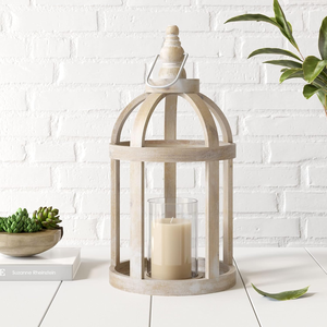 Lanternes en bois faites à la main, style ferme, écologiques, pour mariage en plein air, Noël, décoration de la maison, Ramadan - Product Image 1