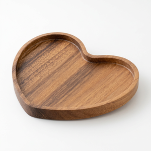Plateau de service artisanal en bois en forme de cœur, personnalisable en gros (OEM/ODM), petit plateau décoratif DECORYUG - Product Image 1