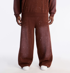 Vintage Acid Wash 80%Cotton 20%Polyester 480 Gsm Baggy Sweatpants Men Streetwear Wide Leg Sweatpants - Product Image 1