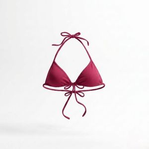 Bikini noir pour femmes avec cordon de serrage à l'avant et bretelles réglables, maillot de bain uni en spandex et polyester - Product Image 4