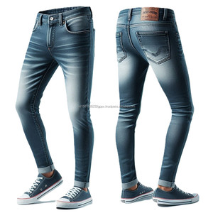 กางเกงยีนส์สกินนี่เอวสูงผ้ายีนสแปนเด็กซ์สำหรับผู้ชายดีไซน์แบบออกแบบได้ตามต้องการ - Product Image 3