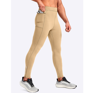 Collants de course thermiques pour hommes avec 3 poches zippées, leggings de compression pour l'entraînement, pantalons de cyclisme, collants de sport pour la randonnée et le jogging - Product Image 1