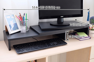 Ergonomic Wooden Computer Monitor Stand <b>Riser</b> Extendable Height Adjustable Laptop Stand Home Office Modern Design - Product Image 2