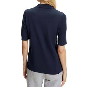 Camiseta de Mujer de Buena Calidad, Informal, de Punto, Manga Corta, Color Sólido, Transpirable, de Algodón, de Secado Rápido, Antiarrugas, para Verano, Golf, Azul Marino - Product Image 6