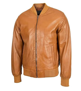 Blouson Bomber Classique en Cuir Véritable pour Homme, Brodé, Imperméable, Coupe-Vent, en Cuir de Vachette, Style Baseball - Product Image 3