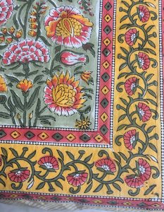 Floral Printed Premium Cotton Tablecloth Square Traditional Hand block Style Home Use Table cloth - Product Image 6