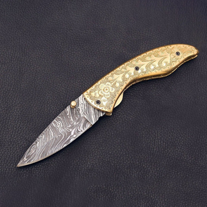 Handmade Folding Pocket Knife <b>Engraved</b> Copper Pocket <b>Tool</b> – Anniversary Gift - Product Image 1