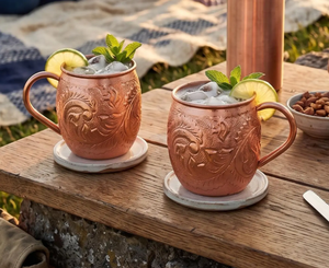Mug Moscow Mule en cuivre de 16 oz avec poignée, motif coq gravé, tasse à bière en métal martelé, artisanat artisanal en cuivre pur pour la maison - Product Image 3