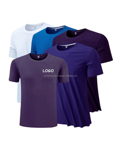 T-shirt formel pour homme avec motif brodé sérigraphie style solide en polyester/coton tricoté - Product Image 6