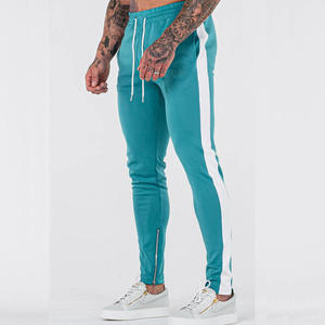 Custom Logo Men Tracksuit Pants Slim Fit Contrast <b>Side</b> Stripe Fleece Jogger Pants Wholesale Men's Sweatpants With <b>Zip</b> Pocket - Product Image 5