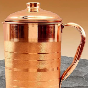 Juego de jarras de cobre para una experiencia de hidratación de lujo, juego de metal para almacenamiento de agua con vasos, duradero, reutilizable, para cocina y comedor. - Product Image 1