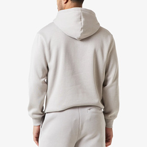 Chándal de invierno casual de corte regular, liso, con dobladillo abierto, capucha cruzada color piedra, forro polar, bolsillos tipo canguro, puños y dobladillo acanalados, 400 g/m² cepillado - Product Image 5