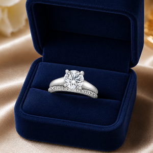 10K <b>Gold</b> 0.70TCW Real Round Solitaire Diamond <b>Ring</b> <b>Set</b> | Anniversary Engagement <b>Ring</b> for Women | Luxury Accent Jewelry Gift - Product Image 4
