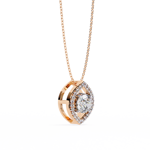 Gold Plated Diamond Pendant Oval Open <b>Frame</b> Charm Round Brilliant Stone Luxury Jewelry for Women - Product Image 2